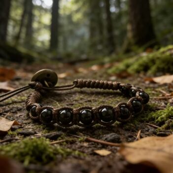 Midnight Anchor · Handwoven Black Onyx Protection Bracelet
